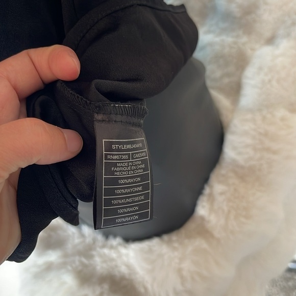 BB Dekota black top blouse with beaded tassels NWOT silky soft inside western - Picture 9 of 10